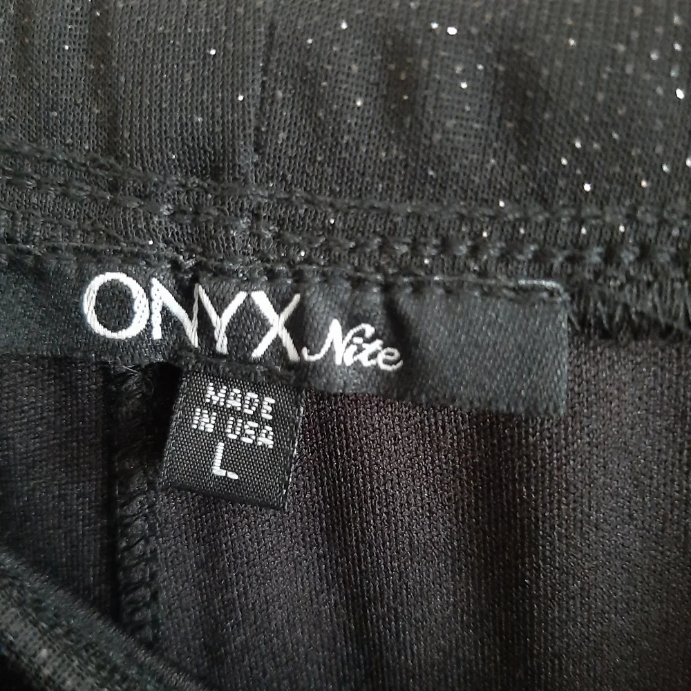 ONYX NITE - Black Flowy Sparkly Palazzo - Size: L - Picture 5 of 16